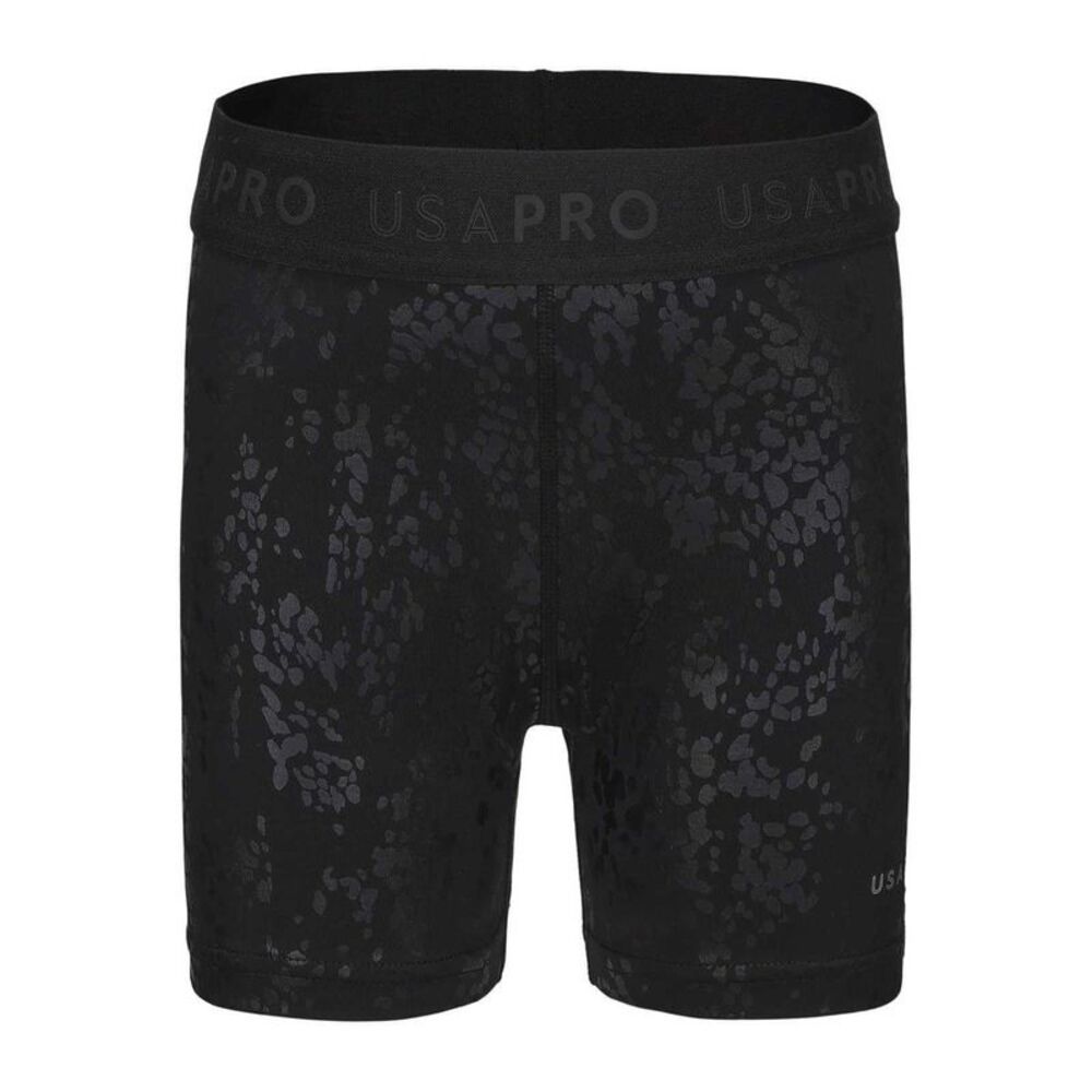 USA Pro Girls Pro Animal Print Training Shorts / Black